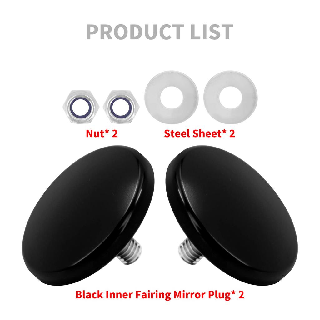HDBUBALUS Motorcycle Mirror Plug Side Mirror Mirror for Harley Batwing Model Street Glide Electra