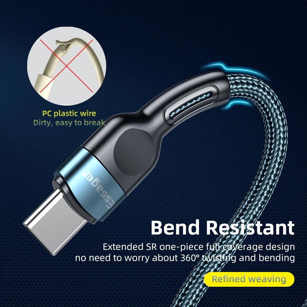 Essager 3A USB Type C Cable Micro USB Fast Charging Data Cable Mobile Phone Charger USB C Microusb Wire Cord For Samsung Xiaomi