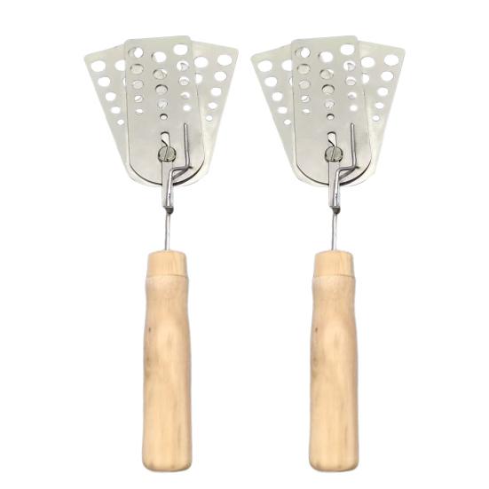 Hot Meat Patty Spatula Heat Resistant Meat Turner Stainless Steel Triple-Blade Spatula Versatile Barbecue Scraper