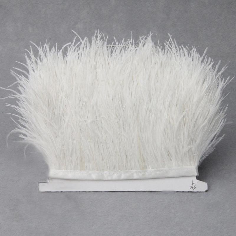 Feather1 Meter Fluffy Ostrich Feather Satin Trim Cloth Sideband 8-10cm Ribbon Fringe Suitable for Skirts / Dresses / Apparel Party DIY