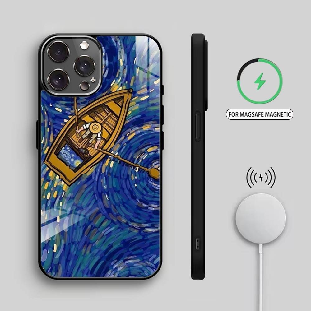 V-Van Gogh Dream Phone Case For iPhone17,16,15,14,13,12,11 Plus,Pro Max Magnetic For Magsafe Wireless Charging