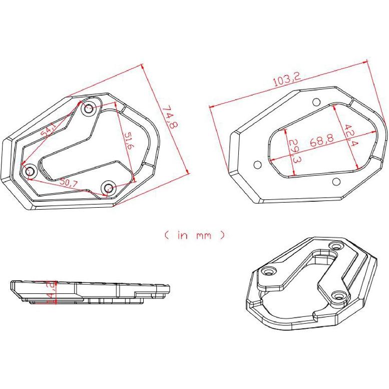 CNC Motorcycle Kickstand Pad Side Stand Enlarge Plate Compatible with 2025 Rebel 1100 T CMX1100 Rebel 1100 CMX 1100 M T 2020-2023 2024 2025 (Black)