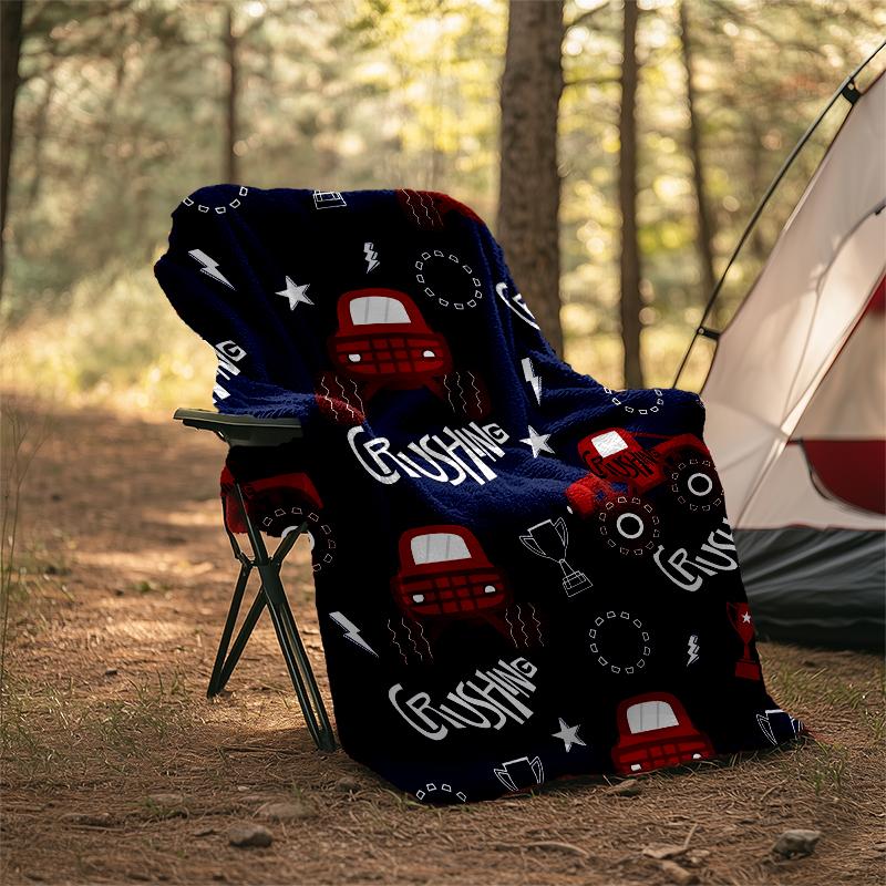 Truck Theme Printed Blanket - Perfect for Couch, Bed, Travel & Outdoor Use | Machine Washable, Cozy & Durable.