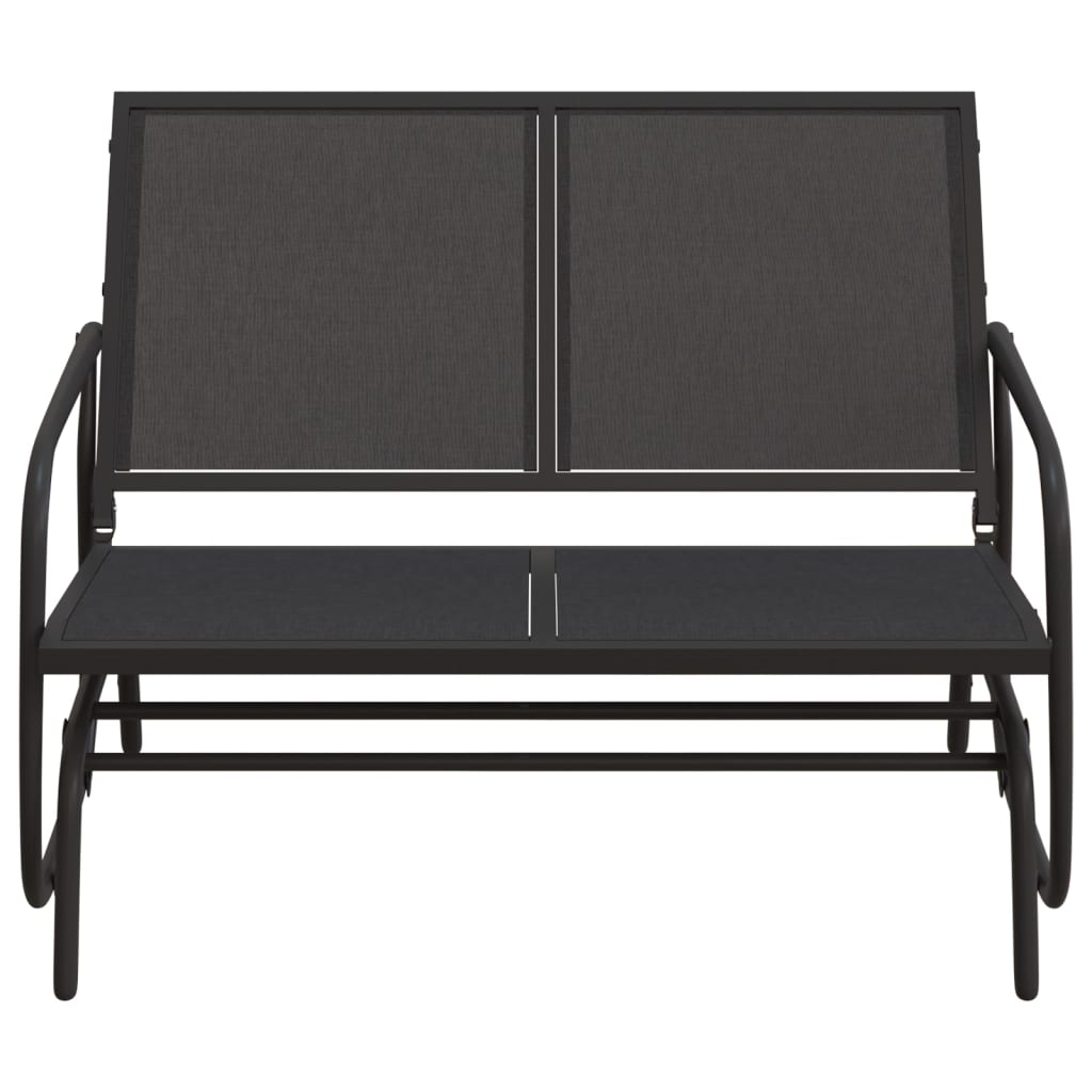 Garden Swing Bench Black 120.5 x 76 x 86.5 cm Textilene & Steel
