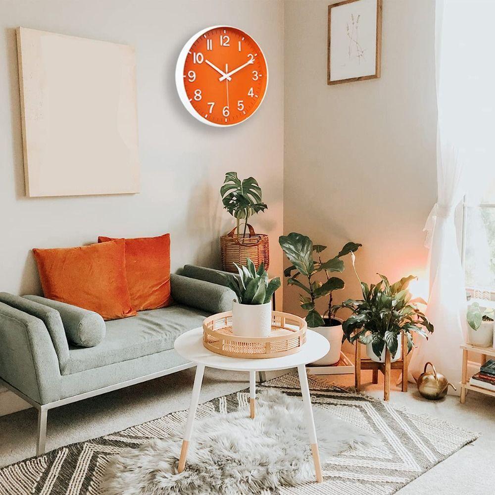 Round Quartz Wall Clock Silent Mute Clock Living Room Decoration Wall Clock  Office