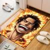 Fiery Anime Character with Bold Expression Patterned Carpet, Suitable As a Non Slip Play Mat for the Living Room and Bedroom Sofa