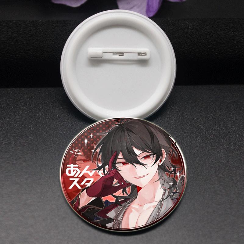 32/44/58mm Ensemble Stars Idol Round Brooch Cartoon Cosplay Badge Icons Lapel Pins for Backpack Gifts Sena Tsukinaga Sakuma Narukami