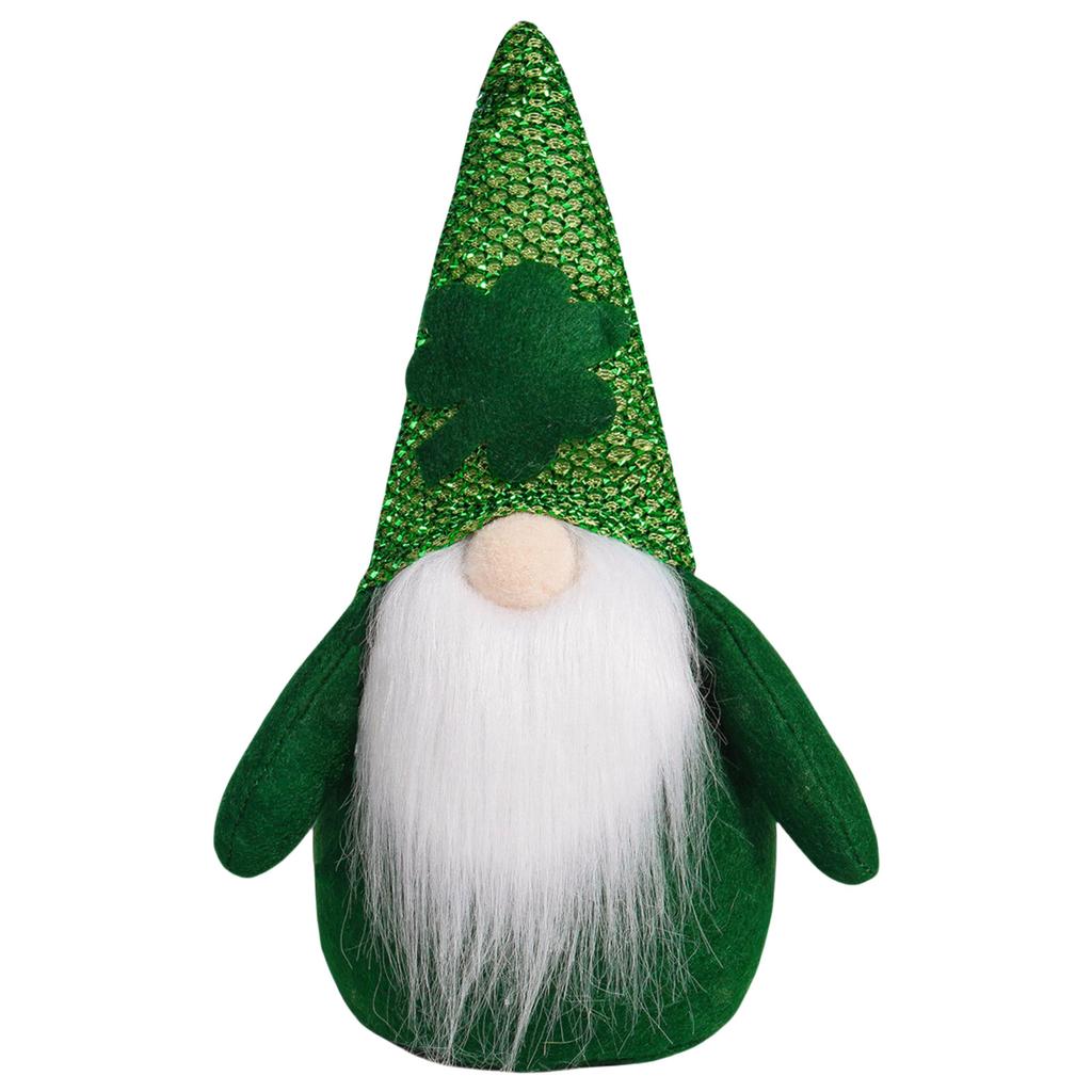 Patricks Day Dwarf Figurines Ornament Plush Dwarf Irish Festival Decoration for Tiered Tray Living Room Bedroom Garden