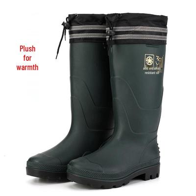 Herren 3531 Hohe Gummistiefel mit Fleece-Futter, reflektierendem Streifen und Baumwollfutter - Wasserdichte Gummistiefel