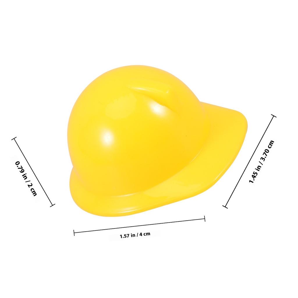 10Pcs Mini Construction Hat Plastic Safety Small Cute Cap for Mini Dress Up Pet Bird Chicken Head Protection and