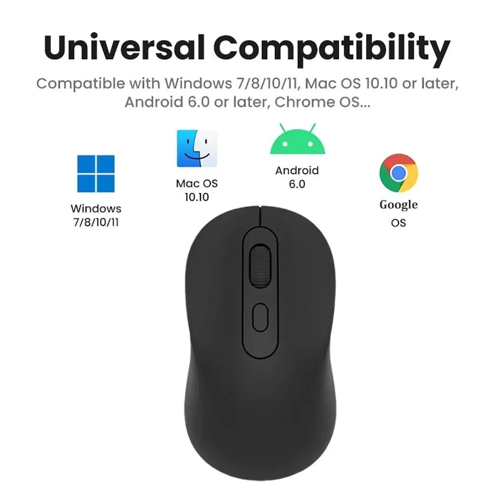 Ratón Inalámbrico 2.4G Ratón Bluetooth de Doble Modo Ratón para Gaming Ratón Recargable Ratones Silenciosos para Oficina PC Portátil