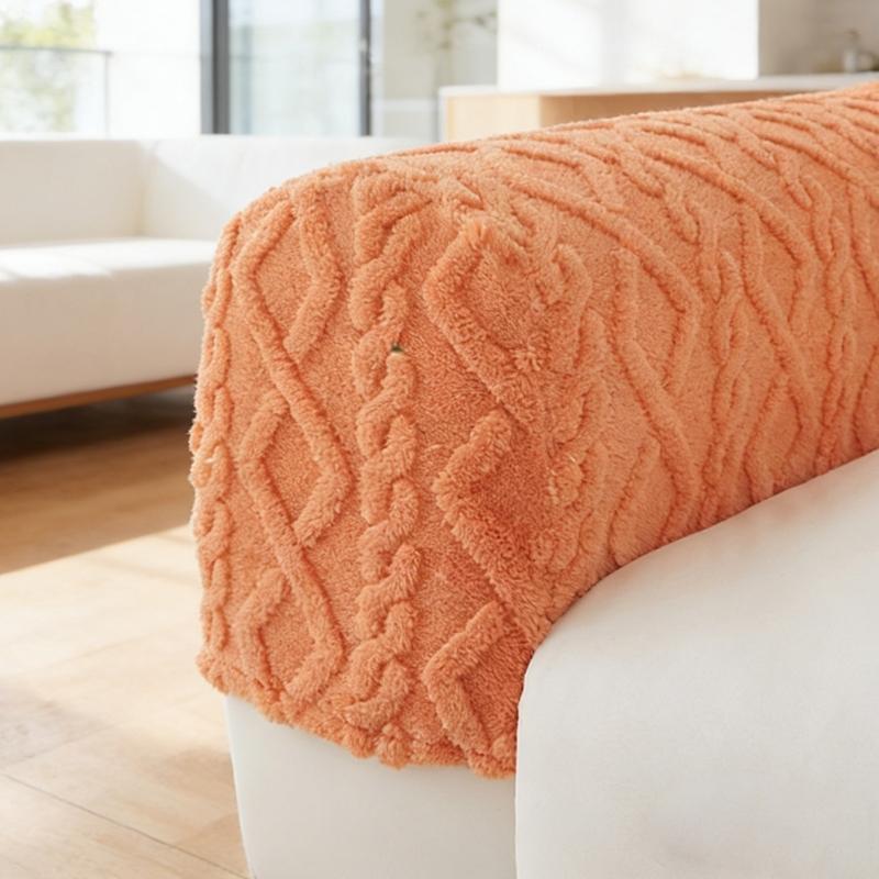 Luxurious Plush Sofa Arm Cover For Comfort And Warmth Furniture Protector Machine Washable Fuzzy Armrest Slipcover