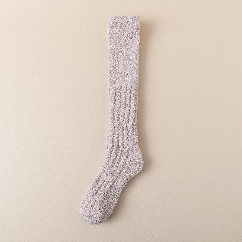 Couple's Coral Fleece Winter Socks: Thick, Velvet-Lined, Cozy Home Sleep Socks for Calf Warmth