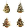 652F Colorful Honeycomb Christmas Tree Hanging Pendant 2D Flat Acrylic Charm For Christmas Housewarmings Celebration