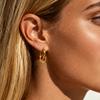 New Gold Titanium Steel Earrings Light Luxury High-end Stainless Steel Gold Ear Buckle Electroplating Non-fading Earrings Women