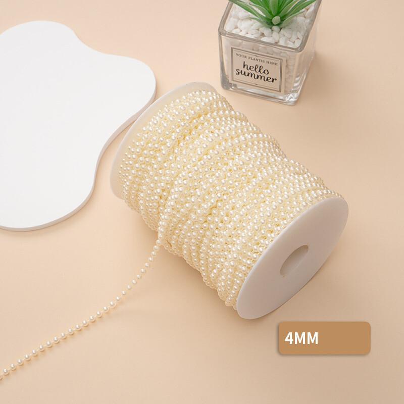 5M Artificial Imitation Pearl Round Beads Chain Wedding Flower Home Decoration DIY Wedding Bridal Bouquet Flower Decor