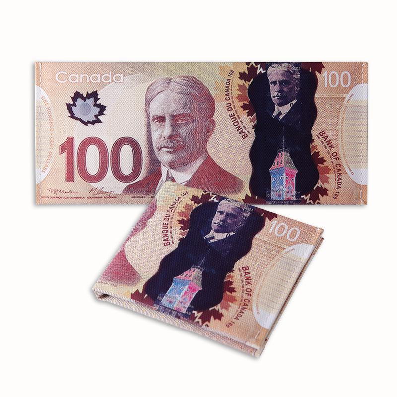 Men's Creative Wallet: Currency Print Canvas Card Holder, Customizable Designs Available