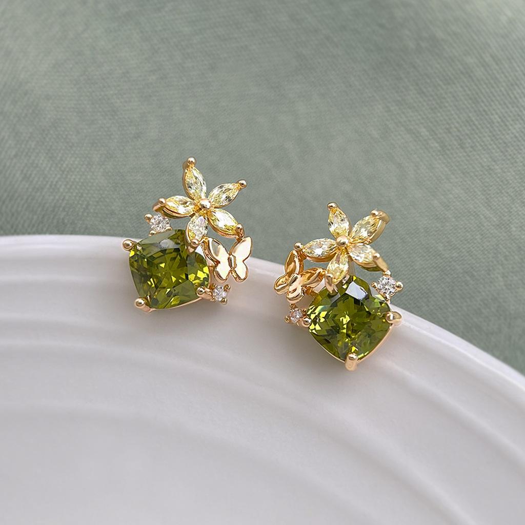Flowers Butterflies Fresh Sweet Earrings 1 pair