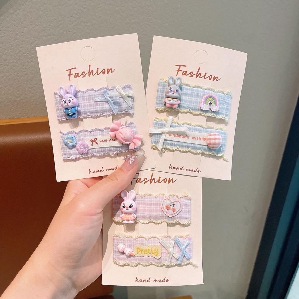 Cute Cartoon Children'S Hairpin Sweet Girl Style Fabric Bb Clip Edge Clip Hair Accessories Student Versatile Models