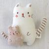 Amorosa Mamma Rattle Plush Organic Amorosa Baby Toy, Rattle, Mommy's Cuddle, Cat, Cotton, Mamma,