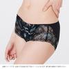 HEAVEN Japan Luxurious Underarm Fat Catcher Boy-Length (L, Black) Women's Lace Panties