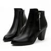Fashion Women Ankle Boots Fashion PU leather Boots High heel 8cm Ladies shoes Side Zipper Short Boots for Women Shoes 2024
