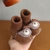 Autumn & Winter Baby Shoes: Unisex Non-Slip, Thick, Warm, Fleece-Lined Socks with Cute Cartoon Designs for 0-12 Months.