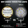 4x Led Work Light Pods Round Amber Spot Combo Light Amber Fog Lamp For Off Road Suv