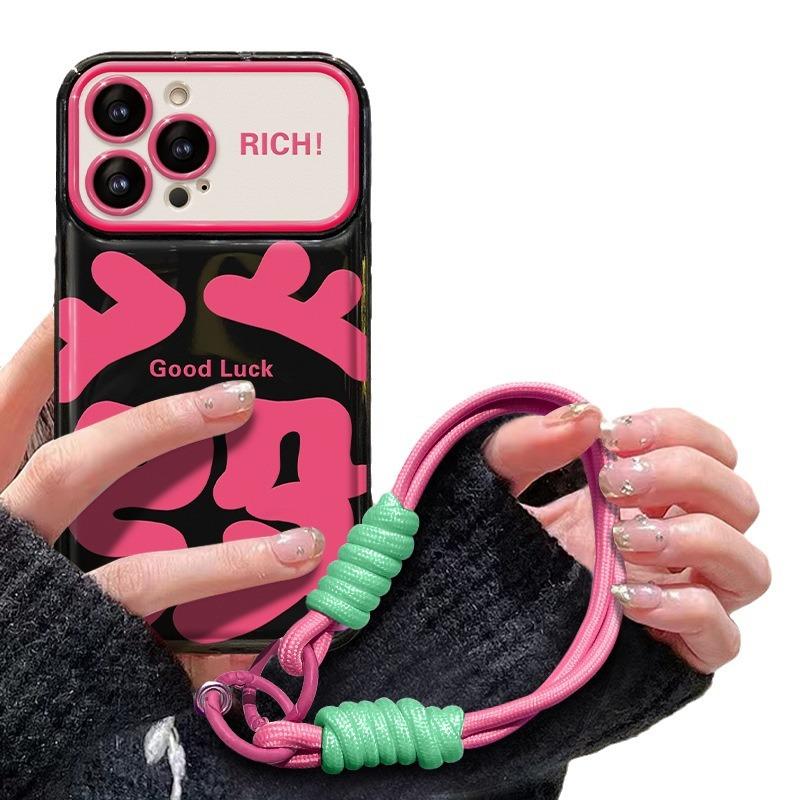 Applicable To Apple 15pro Mobile Phone Case IPhone 13/14 Large Letter Lanyard 11/12 Flip Mirror Xs/xr Soft
