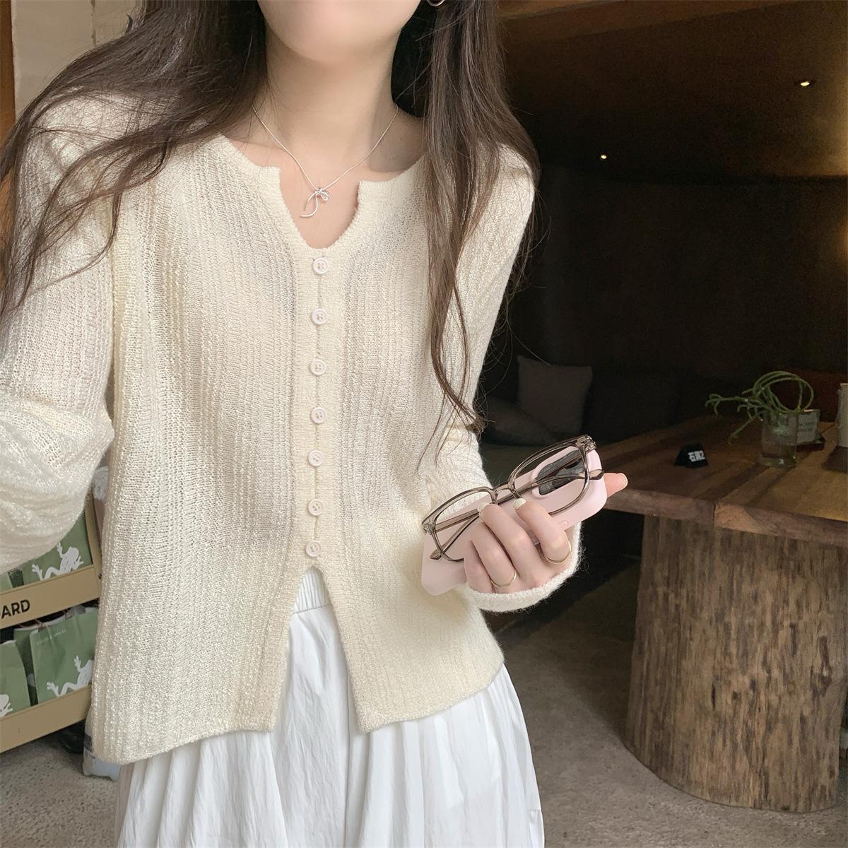 

Spring/Summer Women s Thin Knitted Shirt Pullover Sunscreen Loose Cover Shirt Ice Silk Top Summer 2XL