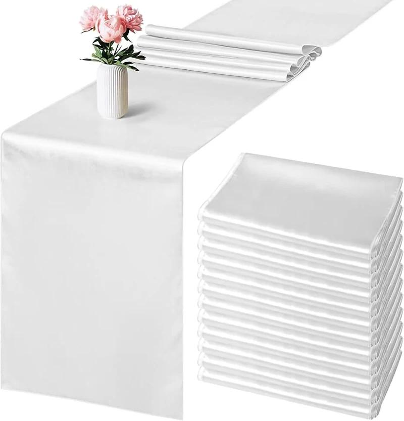 2-10PCS Satin Table Runner 30x275cm For Wedding Party Events Decoration Birthday Parties Banquets Decor Graduations Engagements