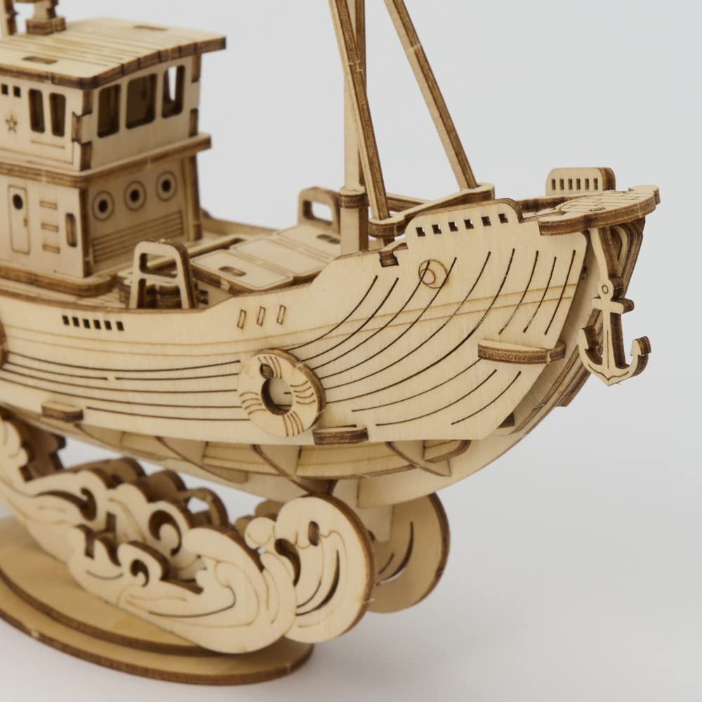 Tsukurun 3D Wood Puzzle TG308 Fishing Boat Instructions desu® (Japanese Included)