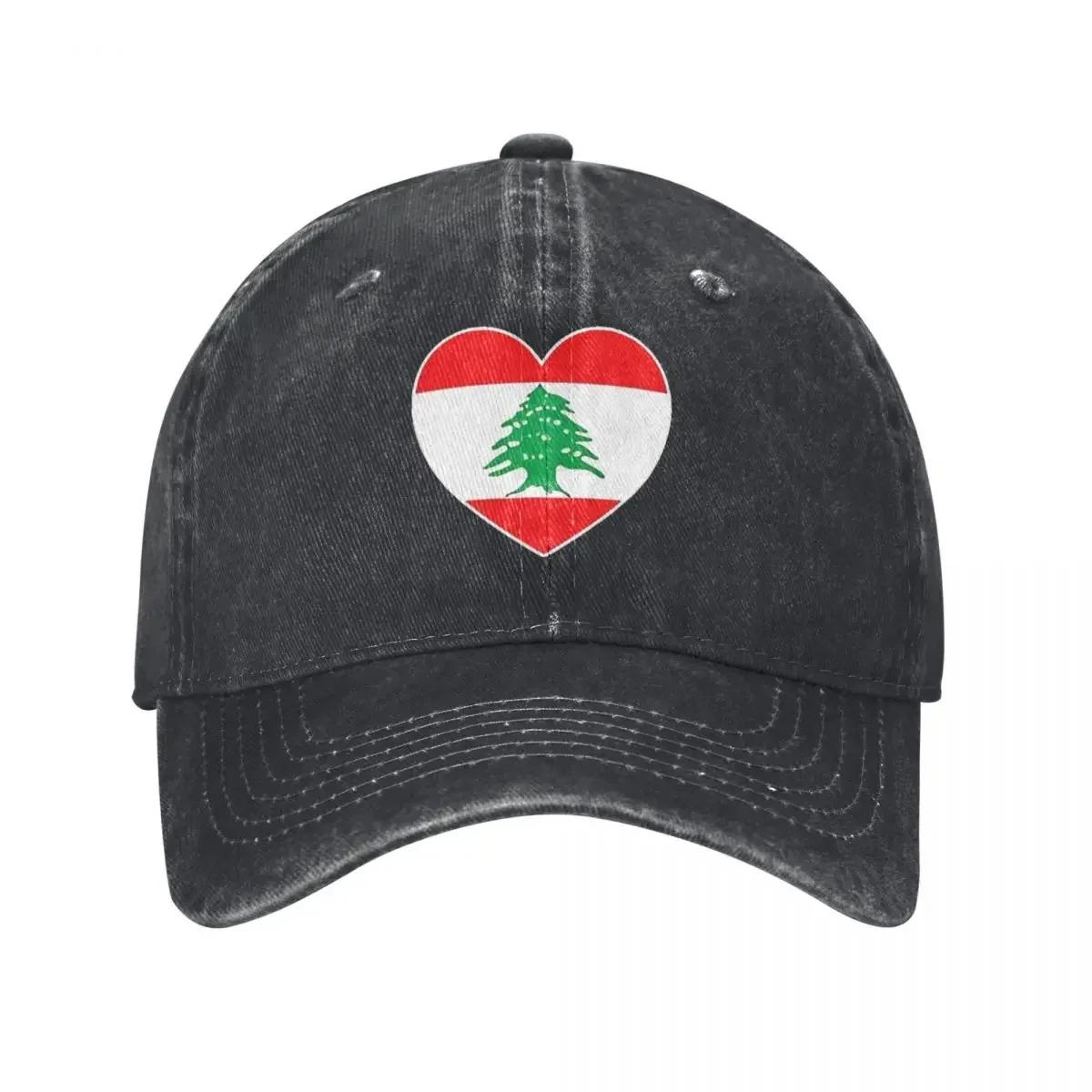 

I Heart Lebanon Lebanese Flag Baseball Caps Vintage Distressed Denim Headwear for Men Women Outdoor All Seasons Travel Caps Hat One Size