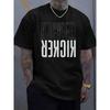 Men's Short-Sleeved T-shirt, Love Letter Printing, Comfort and Casual, Elastic Neckline, Suitable for Men's Outdoor Activities