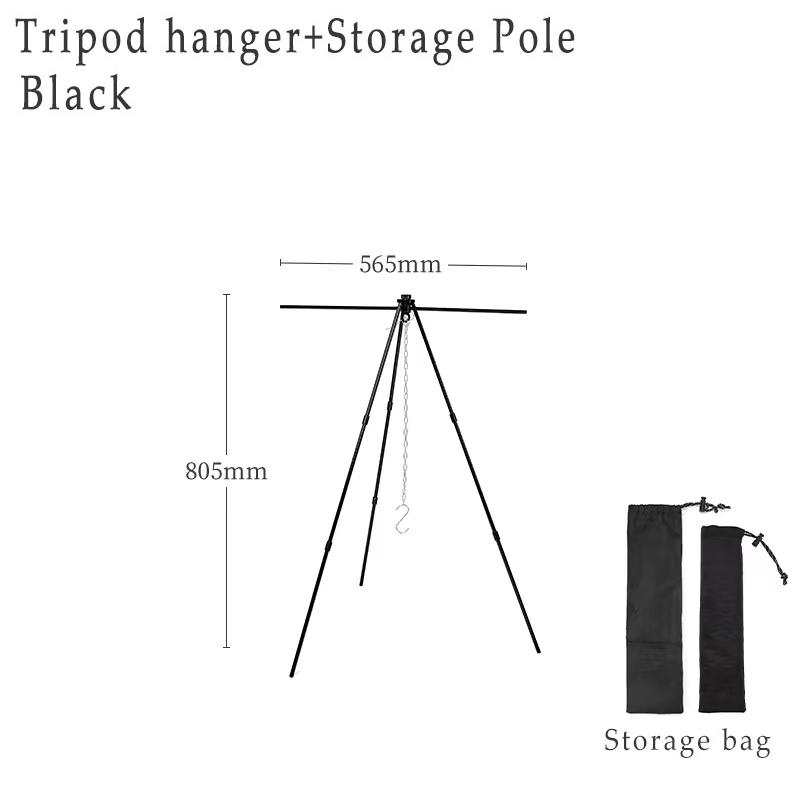 Outdoor Cooking Tripod Portable Aluminum Alloy Combination Burning Rack Camping Picnic Firewood Hanging Pot Rack Grill Tool