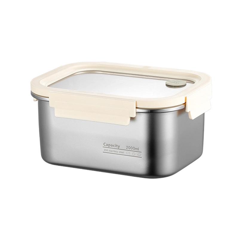 304 Stainless Steel Food Grade Fresh-Keeping Lunch Box with Lid for Refrigerator Storage and Meal Prep.
