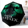 1pc Matrix, Poster Umbrella - Automatic Open Compact Travel Umbrella with 48-Rib Durable Frame Yy251021091