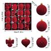 Buntes 6cm Unregelmäßiges Samt Beflocktes Weihnachtsschmuck Set (16 Stück)
