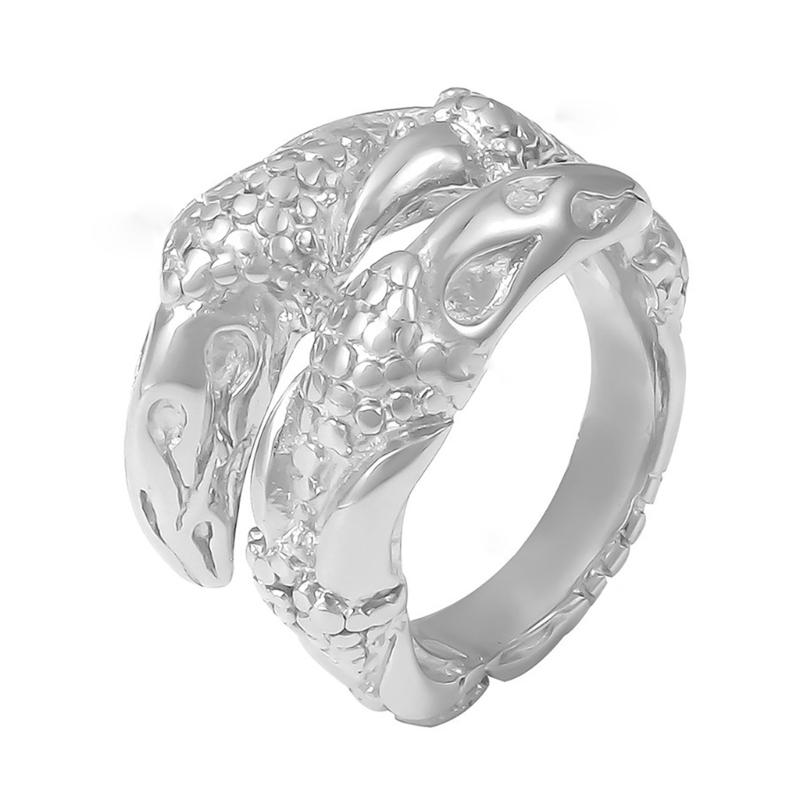 Geometric Statement Open Rings Trendy Textured Rings with Hammered Pattern Charm For Parties Or Business Event