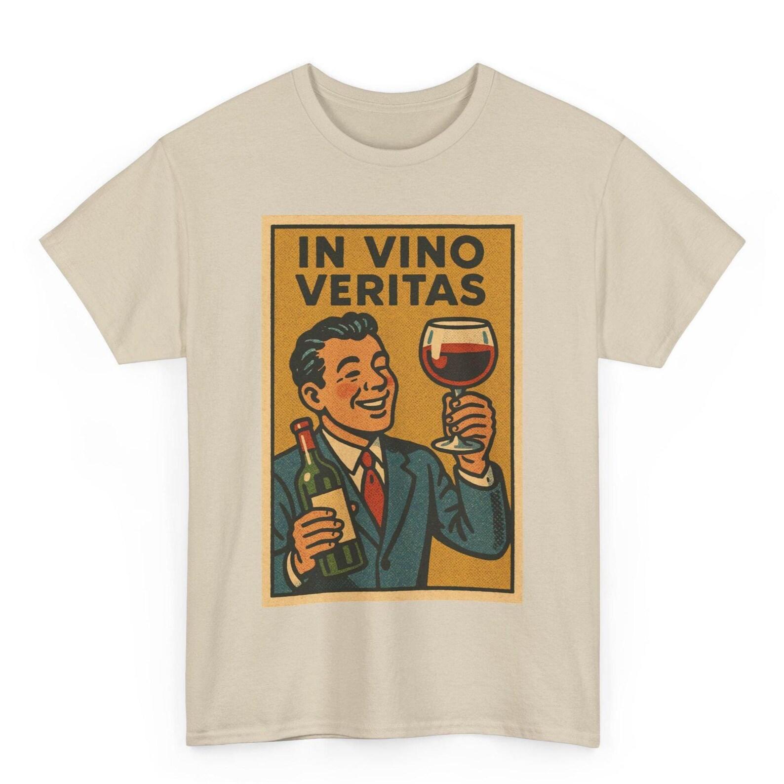 In Vino Veritas T-Shirt: Retro Comic Wine Lover Graphic Tee 4XL