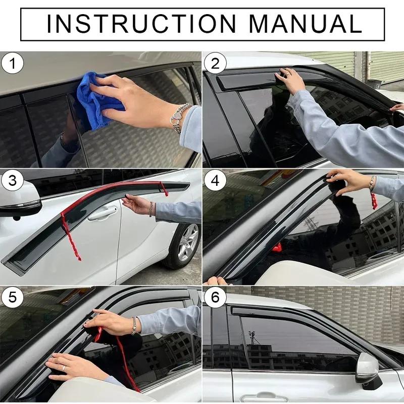 Window Visor for CADILLAC ESCALADE 2015 2016 2017 2018 2019 2020 GMT K2UL Weathershied Door Side Window Wind Sun Rain Guards