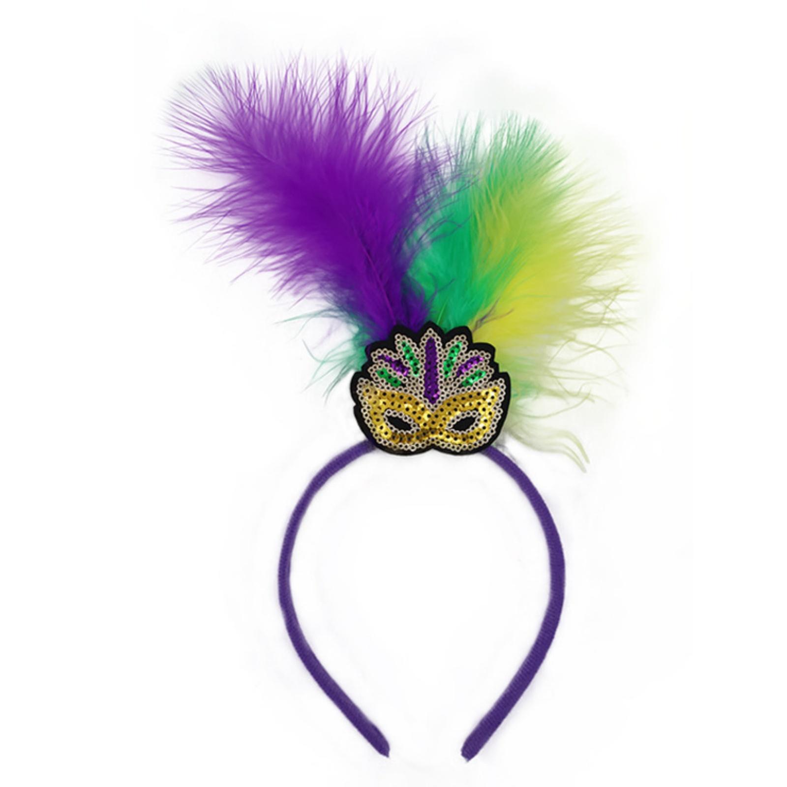 

Carnival Ball Costume Accessories: Sequined Feather Three-color Headband One Size