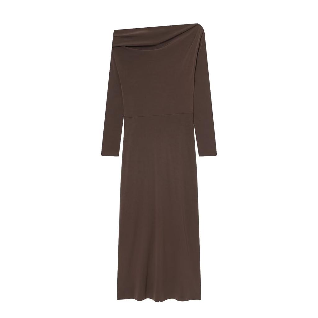 Women's clothing autumn new European and American style fashion temperament soft snap button dress