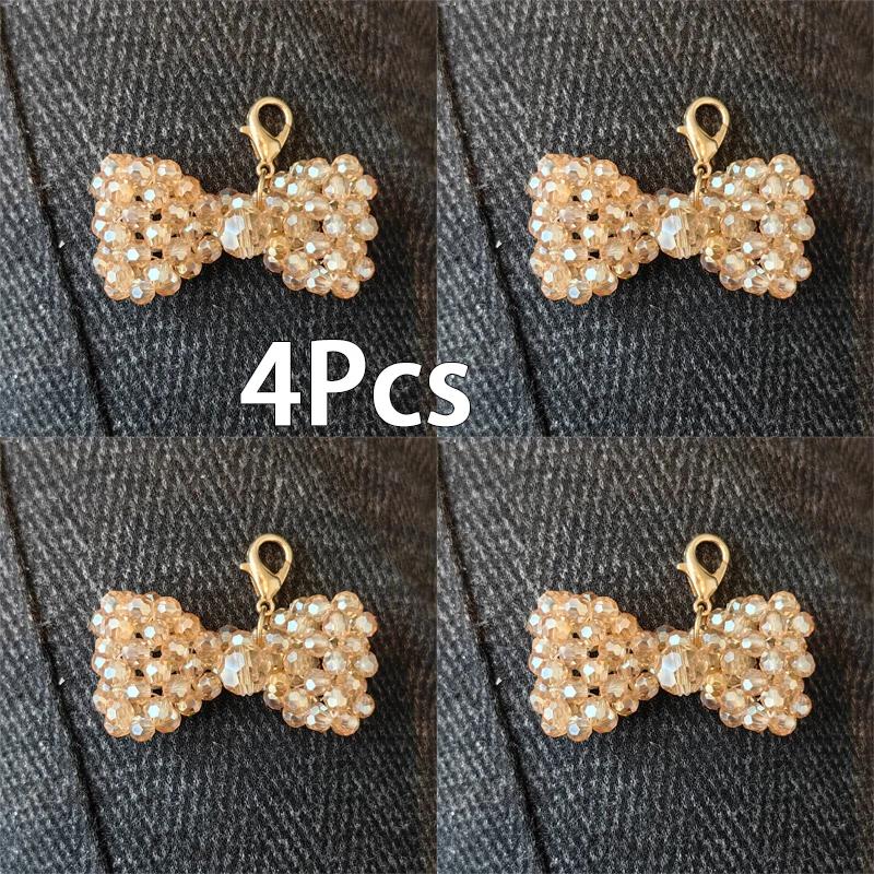 4Pcs/6Pcs Premium Butterfly Shoe Charms Gold Pearl Heart ShoeLace Decoration Buckles Shoe Laces Charms for Sneakers Decorations