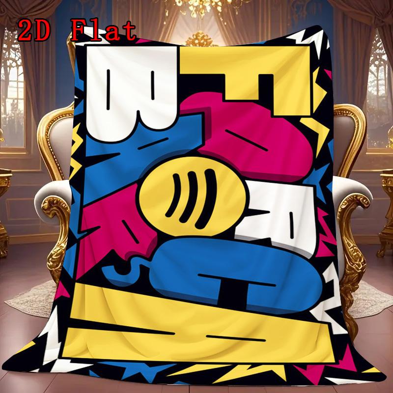 Barcelona Street Culture 2D Flat Pattern Flannel Blanket High Quality All Seasons Warmth and Comfort Perfect for Christmas Gifts.PMT0914242