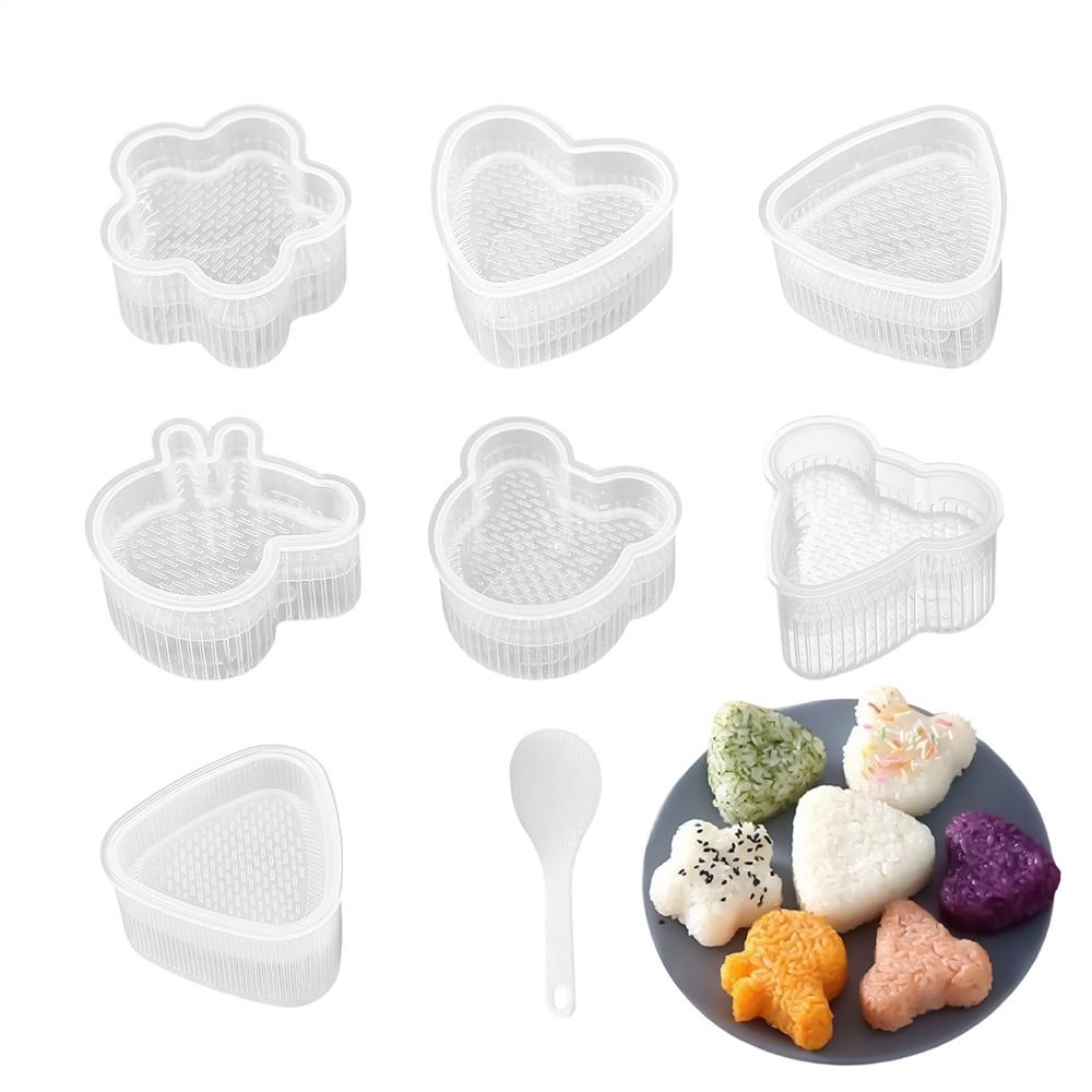 8Pcs Sushi Mold Rice Ball Molds Press Sushi Maker Triangle Mould Japanese Onigiri Rice Ball Bento Gadget Kitchen Accessories
