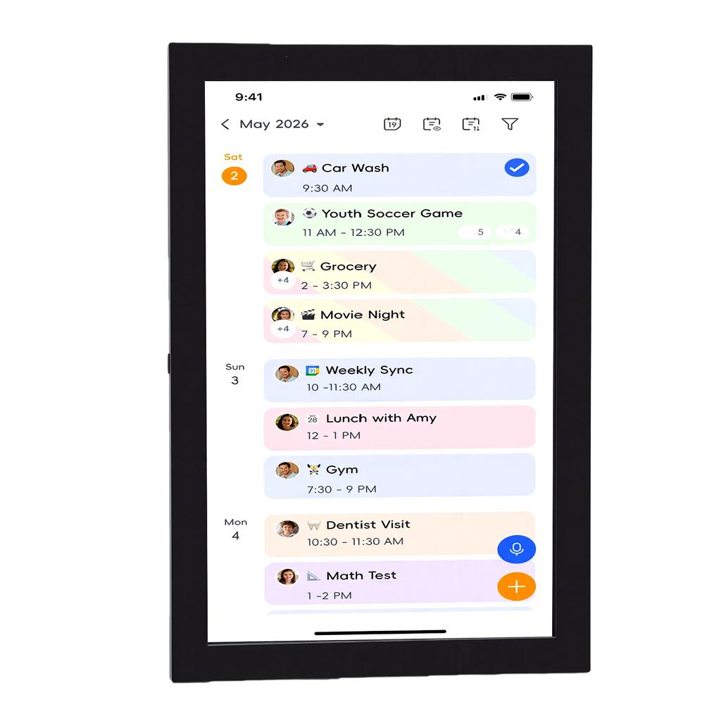 Smart Digital Calendar 10.1in Wall Planner HD Touchscreen Interactive Display with WiFi Sync Chore Chart for Family