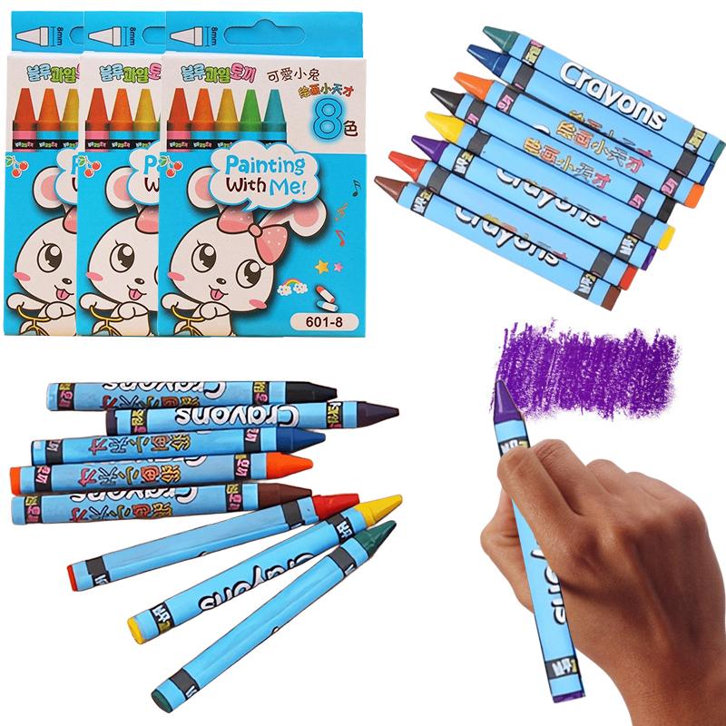 8 Colors Boxed Crayon DIY Painting Graffiti Pen Art Drawing Reward School Supplies Drawing Props Party Favors Gift Wholesale ZYF