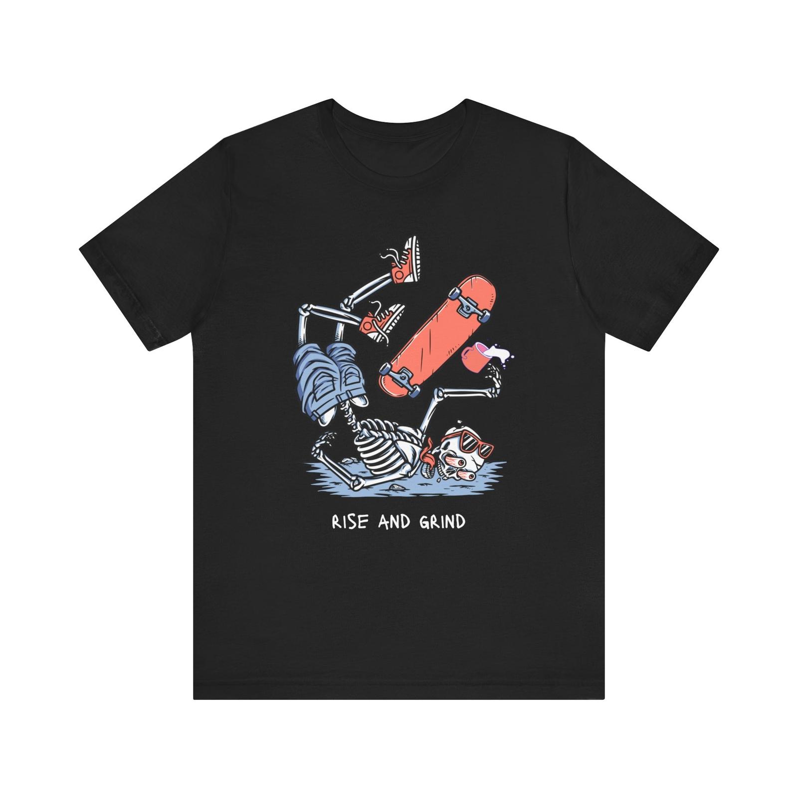 Rise and grind skeleton skate coffee t shirt S разноцветный