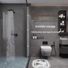 CHUSE Magnetic Foldable Shower Curtain Set